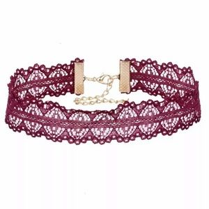 Lace Burgundy Choker